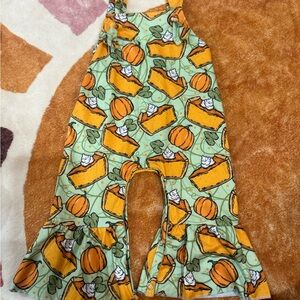 Baby Romper/perfect for pumpkin patch/ Thanksgiving. Adjustable straps